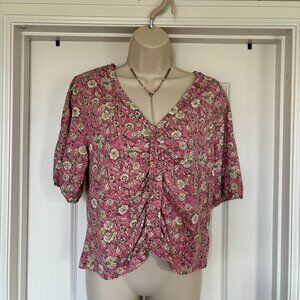 Pink Botanical Pullover Top
